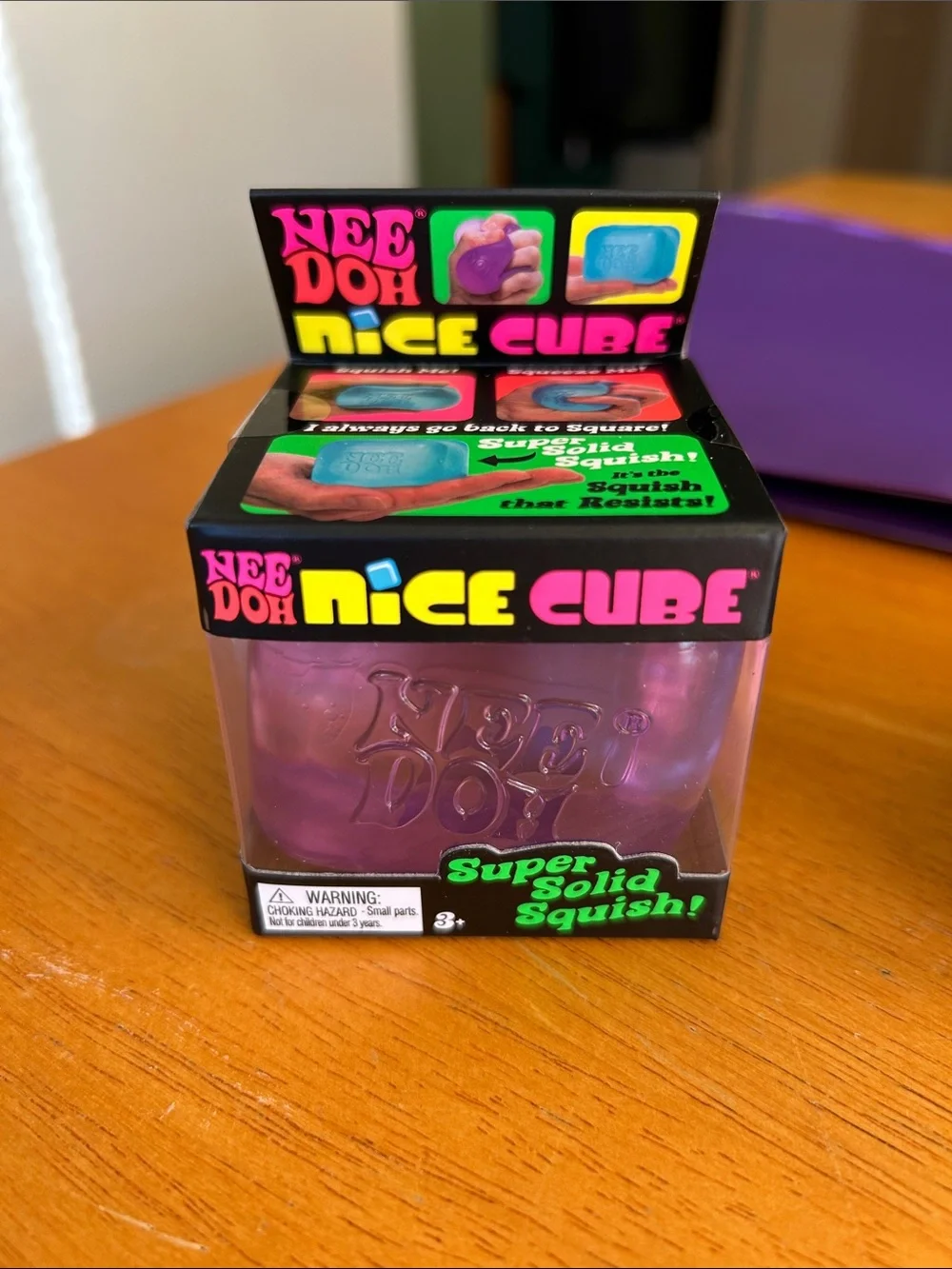 NWT Nee Doh Nice Cube Super Solid Squish - Purple